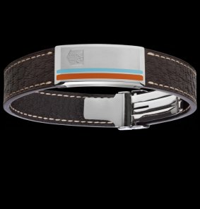 Tag Heuer orange and blue striped vintage men's bracelet. 