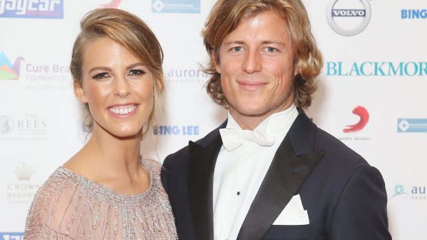 Happy in love:  Torah Bright and Angus Thomson.