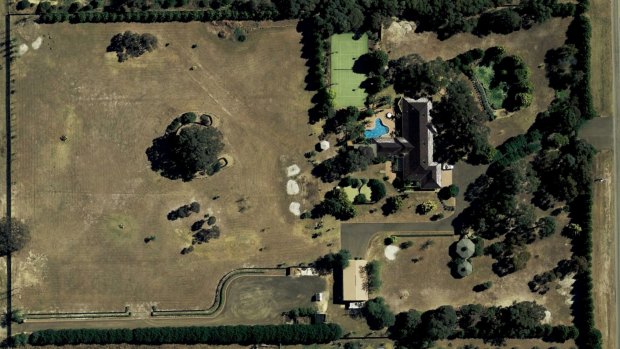The Greenvale home that belonged to Mohammed Oueida before he was jailed. Police claimed he was living in a $2.8 million mansion with an eight-hole golf course, a swimming pool, tennis court and wine cellar. 