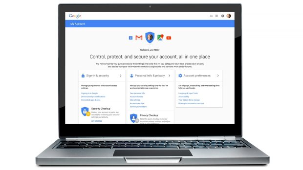 Google's new My Account page allows users to manage their permissions across all Google platforms.