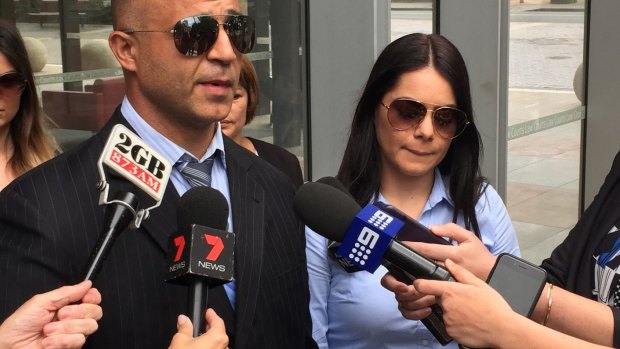 Jessica Silva outside court with her lawyer Adam Houda after her manslaughter conviction was quashed. 