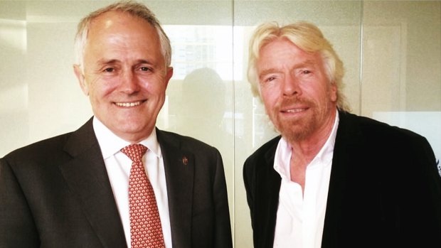 Malcolm Turnbull with Virgin founder Richard Branson. 