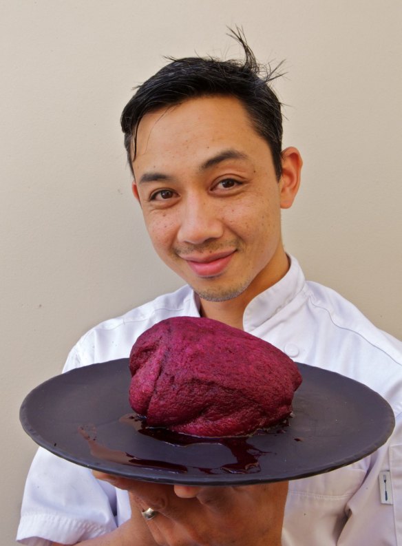 Christopher The' with his Summer pudding : Have a human heart.