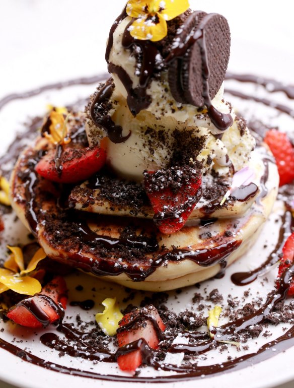 Nutella pancake stack (ice-cream optional).