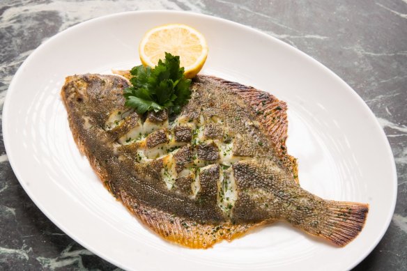 Flounder, simply cooked and served with salad and fries (not pictured).