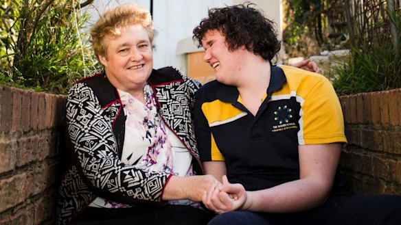 Karna O'Dea at home with her son Malcolm. 