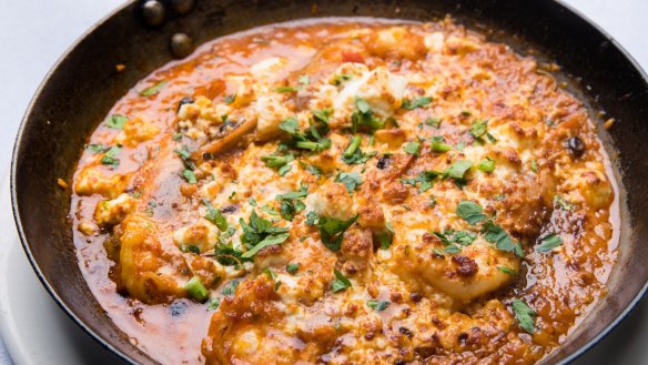 Seafood saganaki.