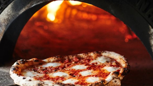 Wood-fired pizza at Cucina and Co in Brighton.