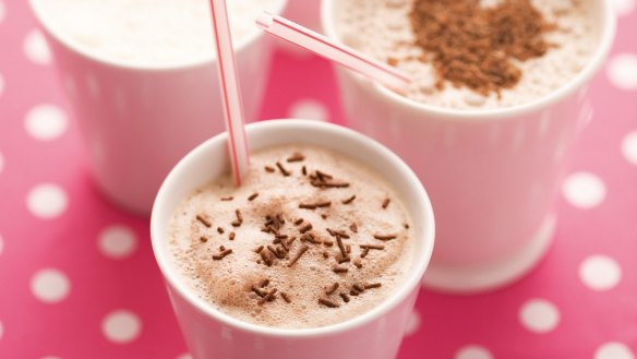 Chocolate's healthier cousin, carob, stars in this 'choccy' milkshake.