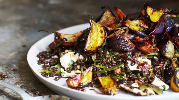 Roasted beets are the stars of this vegetarian salad.