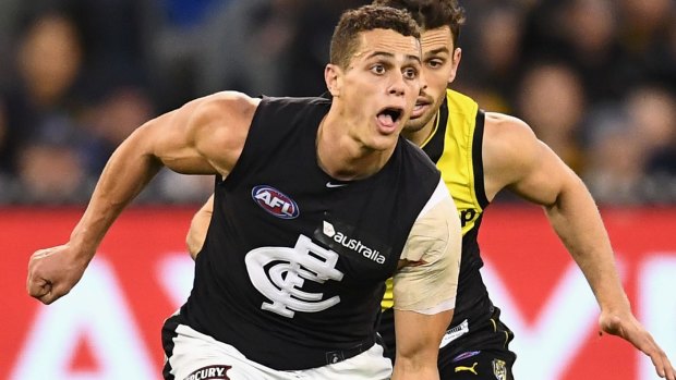 Carlton's Ed Curnow will miss another month with his throat injury. 