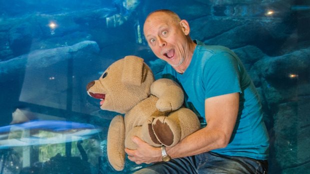 Comedian David Strassman and Ted E Bare at Jamala Wildlife Lodge as part of their Canberra visit.