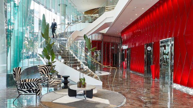 The lobby at the Emporium Hotel South Bank, Brisbane.