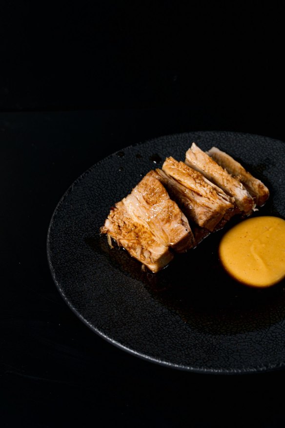 Pork belly bossam with Australian free-range pork and meljeot sauce at Kobo in Sydney's CBD.

