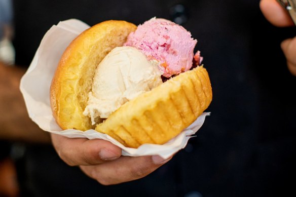 Gelato or granita can be served with brioche, as they do in Sicily.