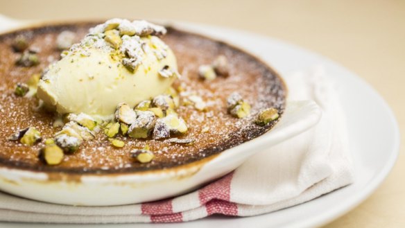 Old-school comfort: the wood-fired lemon pudding.