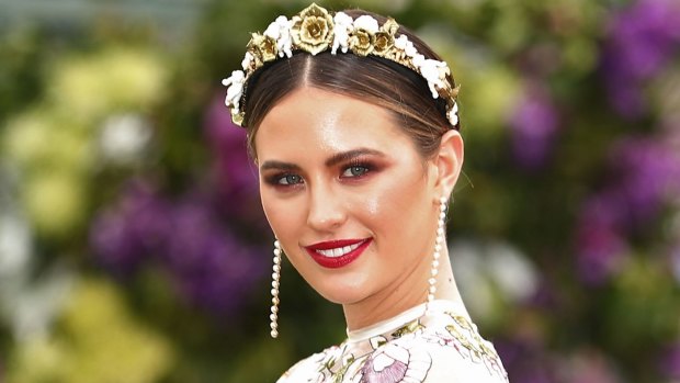 Jesinta Campbell at the Caulfield Cup earlier this month.