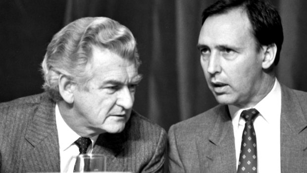 Bob Hawke and his treasurer Paul Keating in 1988.