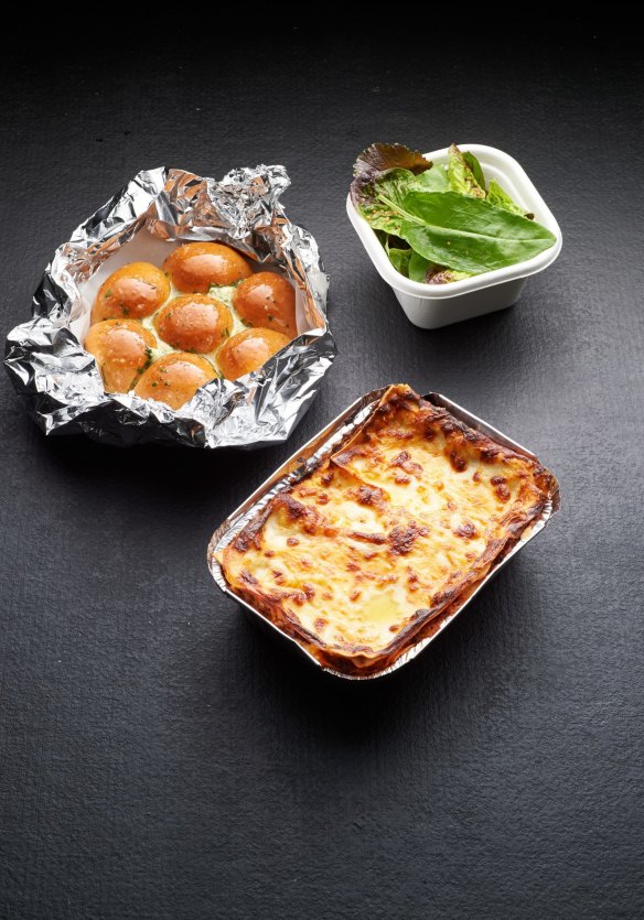 Attica's lasagne comes with pull-apart garlic bread and salad.