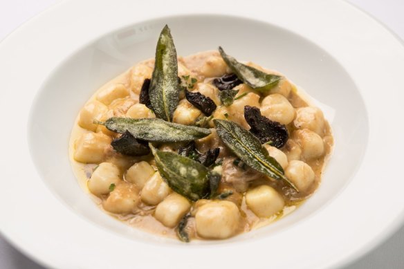 Gnocchi with olives and sage.