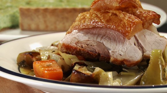 Adrian Richardson Pot roasted pork shoulder with apple and cabbage.