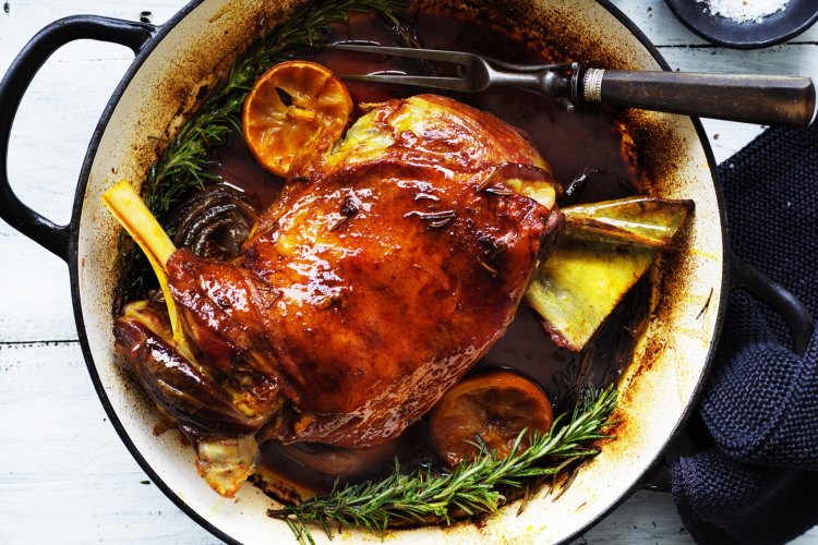 Slow-cooked Tunisian lamb with rosemary.