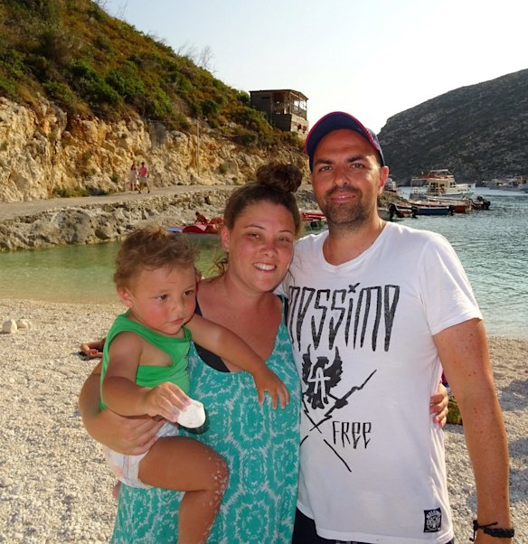 Anthony and Melissa Gouskos on holidays in Greece with their son Angelo.