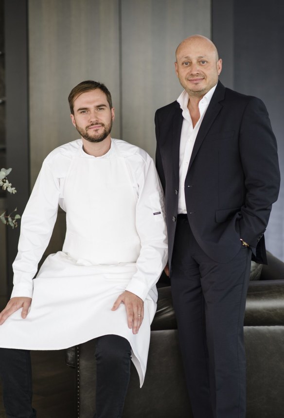 Executive chef Stephen Nairn (left) with Larry Kestelman.