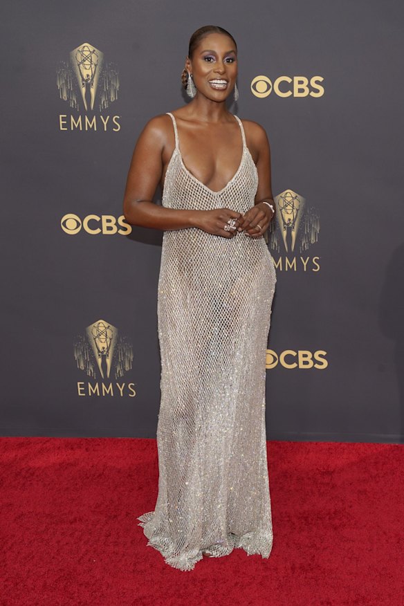 Issa Rae arrives at the 73rd Primetime Emmy Awards.