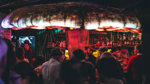 The giant mushroom bar at Storyville.