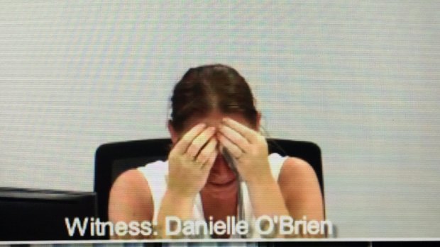 Former National Union of Workers account manager Danielle O'Brien breaks down after admitting she used union funds on personal shopping sprees in 2015. 