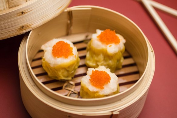 Unmissable: Sui mai topped with crab roe.