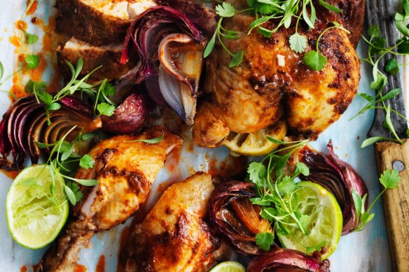 Adam Liaw's Tex-Mex cumin and lime roast chicken.