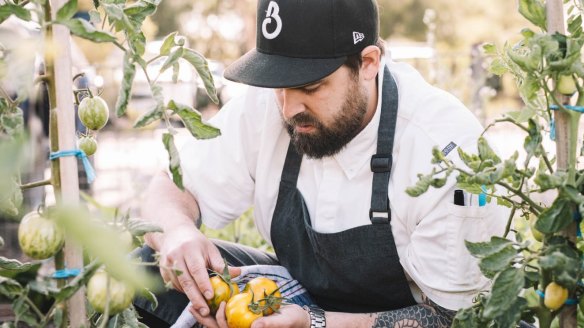 Brown Brothers' head chef Bodee Price invites guests into the kitchen garden.