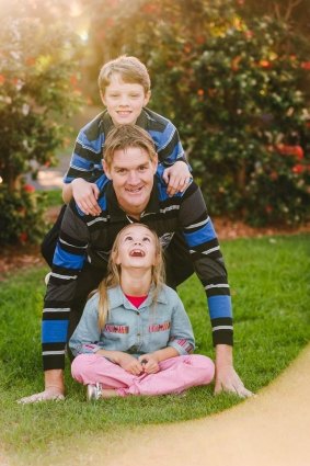 Chris Trzcinski, 41, with his children Matthew and Bianca.