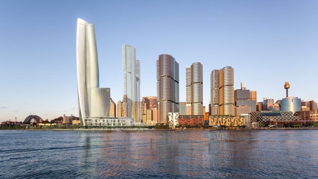 Crown's proposed hotel, apartment and casino complex for Barangaroo.