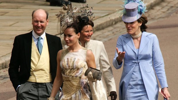 Tara Palmer-Tomkinson and family following the marriage of Prince Charles and Camilla Parker Bowles at Windsor Castle on April 9, 2005.