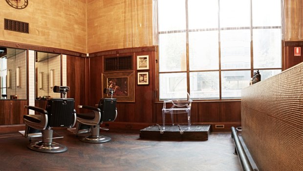 From barbershop (left) to bar (right) in the space of a day at Men + Co/Ms Collins.