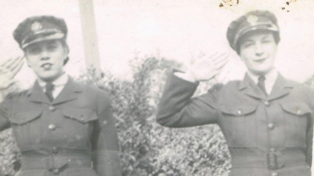 Berenice Wormald (left) in wartime with a fellow WAAF member.  