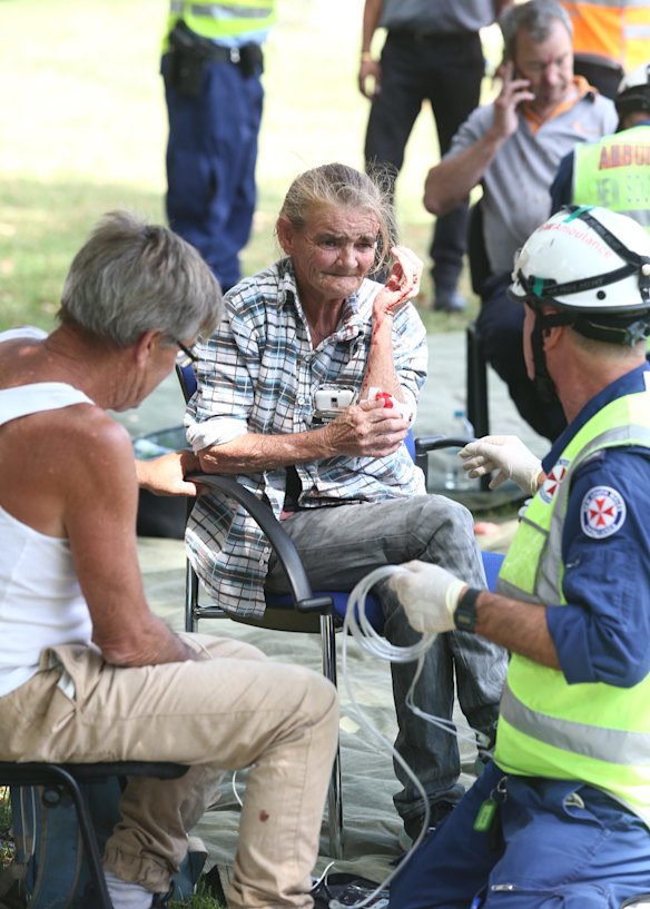 Patients are attended to on Richmond Oval.