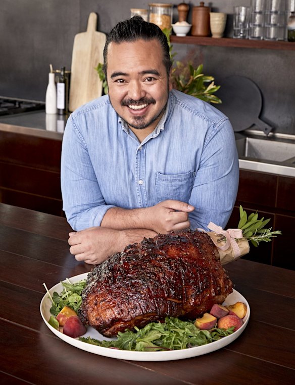 Adam Liaw with his summer fruit glazed ham.