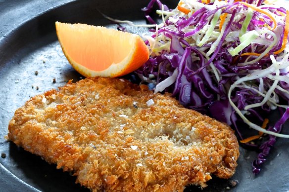 Jill Dupleix's duck schnitzel and slaw.