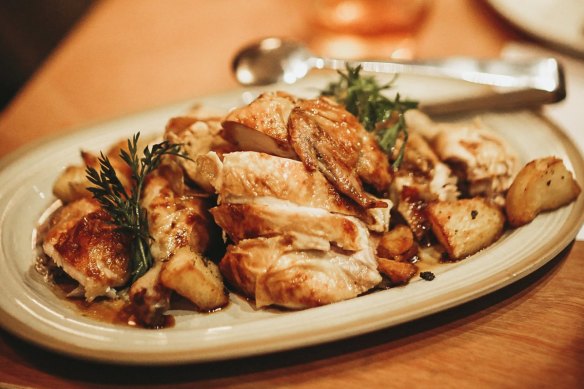 Bannockburn free-range chook with chicken fat potatoes.