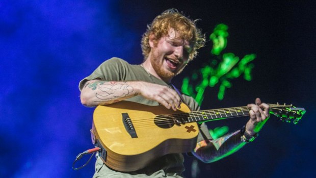 Ed Sheeran performs at Suncorp Stadium on November 28, 2015 in Brisbane.