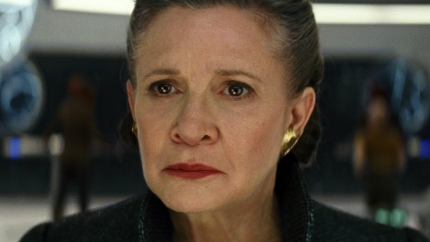 The late Carrie Fisher stars as General Leia in "Star Wars: The Last Jedi".