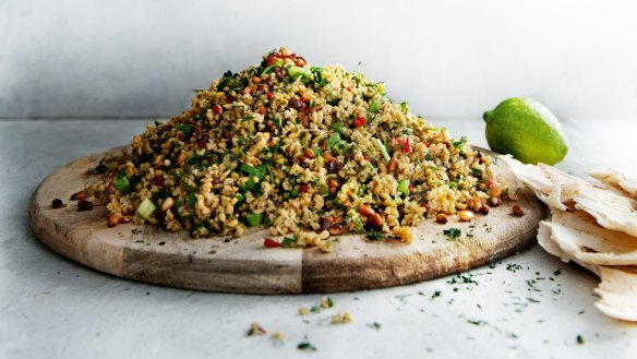 Freekeh provides a firm bite and a nutty, toasted flavour.