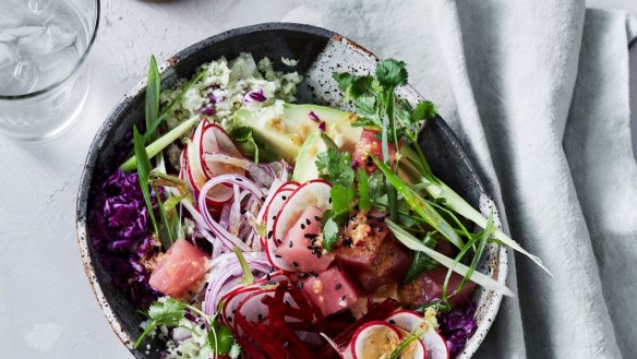 You can't go wrong with a tuna poke bowl.