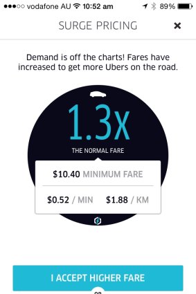 Uber had begun increasing their prices on New Year's Eve before 11am.