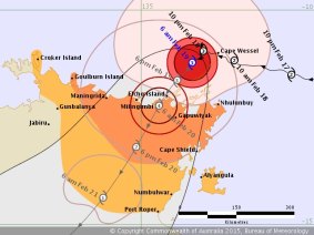 Projected path of Lam.