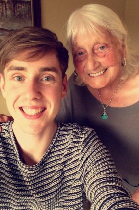 May Ashworth, 86, pictured with her grandson, Ben Eckersley, 25, uses "please" and "thank you" when she searches Google.